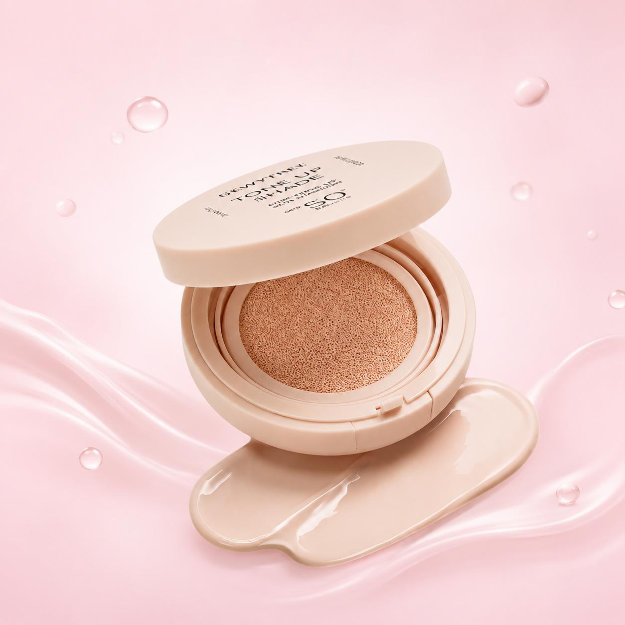 DEWYTREE Tone-Up Shade Pink Tone-Up Sun Cushion SPF50+ PA++++ 15g – Brightening UV Protection Cushion Sunscreen
