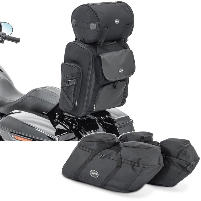 Satz: Sissy Bar Hecktasche + Innentaschen für Chopper / Custombikes SP4
