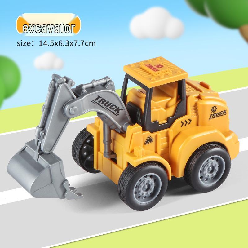 Children's Inertia-Powered Excavator Toy - Educational Pull-Back Car Gift