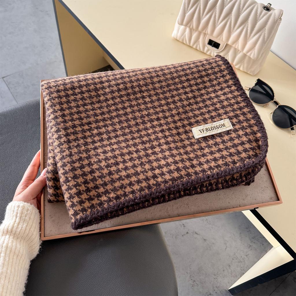Autumn Winter Scarf FOR Women Men New Fashion Soft Thick Warm Double-sided Design Shawl Imitation Cashmere Houndstooth Wrap