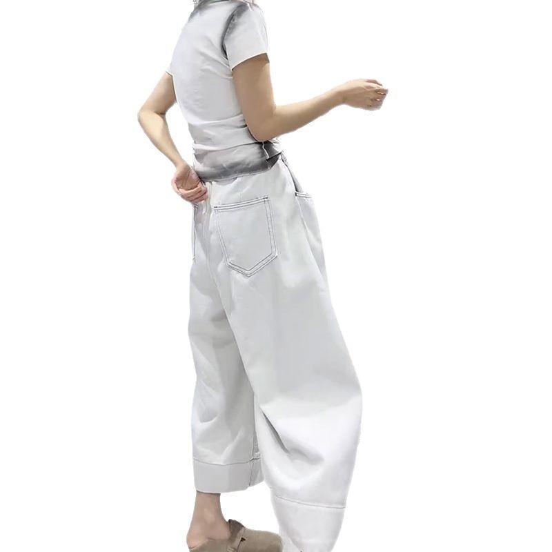 Women's Summer Wide-Leg Jeans: Loose Fit, Large Size, Pear-Shaped Friendly, Slimming Hip-Covering, All-Match Straight Pants