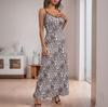 Amazon zomer nieuw 2025 nieuw sexy V-hals bandjesjurk Amerikaanse Spice Girl luipaardprint bandjesjurk