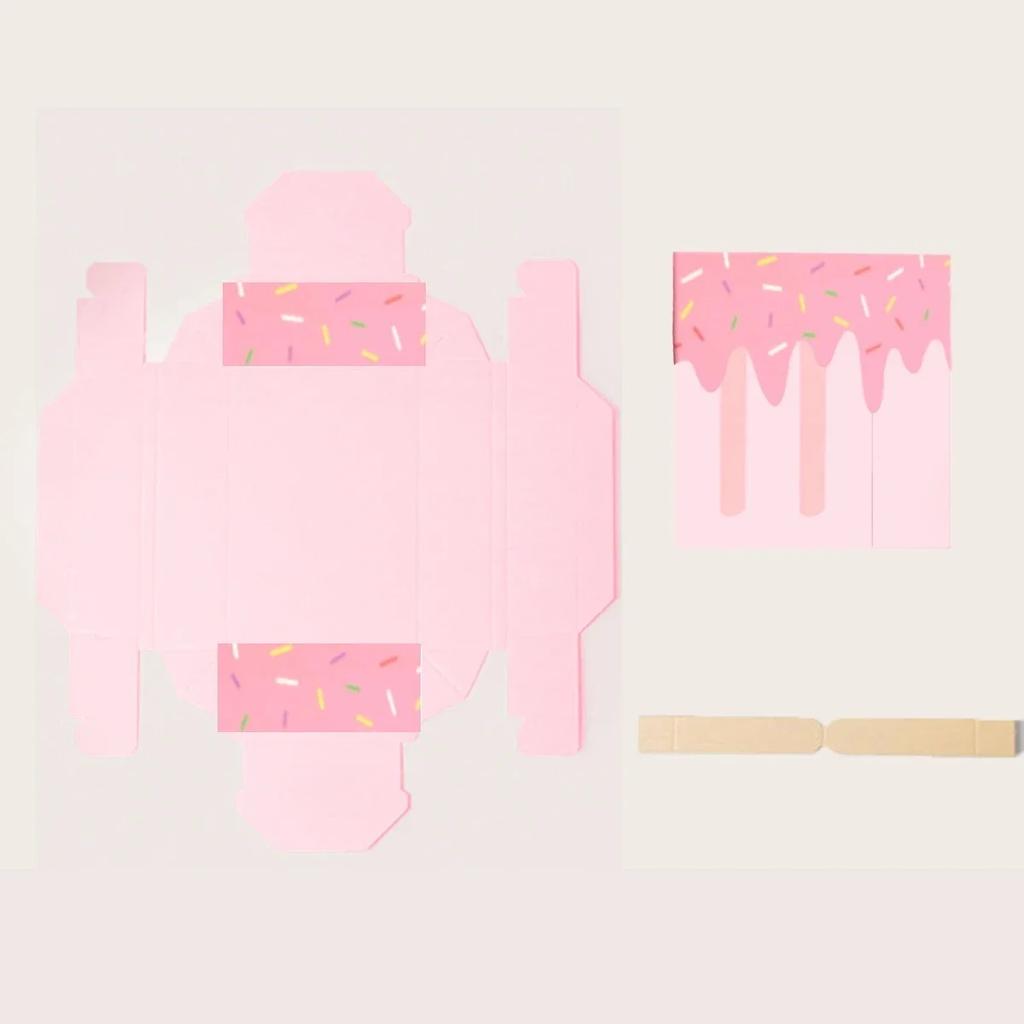 10pcs Ice Cream Candy Box Gift Box Packaging Pink Cute Gift Birthday Ice Stick Drawer Children's Party Gifts