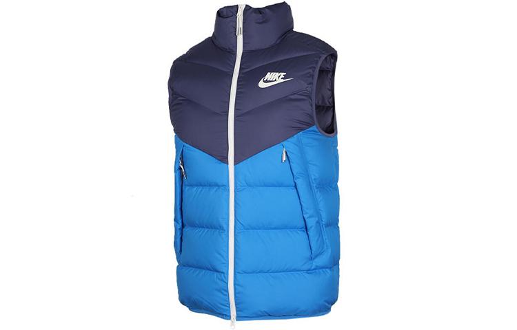 Nike Down Vests Men s Blue Collarless Moderate Urban Techwear 928860-557 XXL