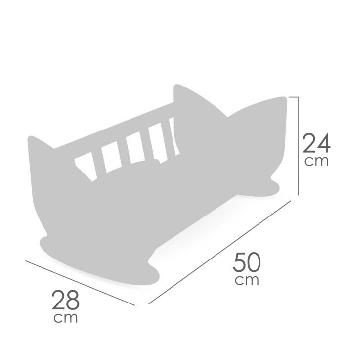 Holz-Puppenbett - DE CUEVAS TOYS - Für Puppen bis 48 cm - Matratze inklusive - 49,5x28x24 cm - Rosa