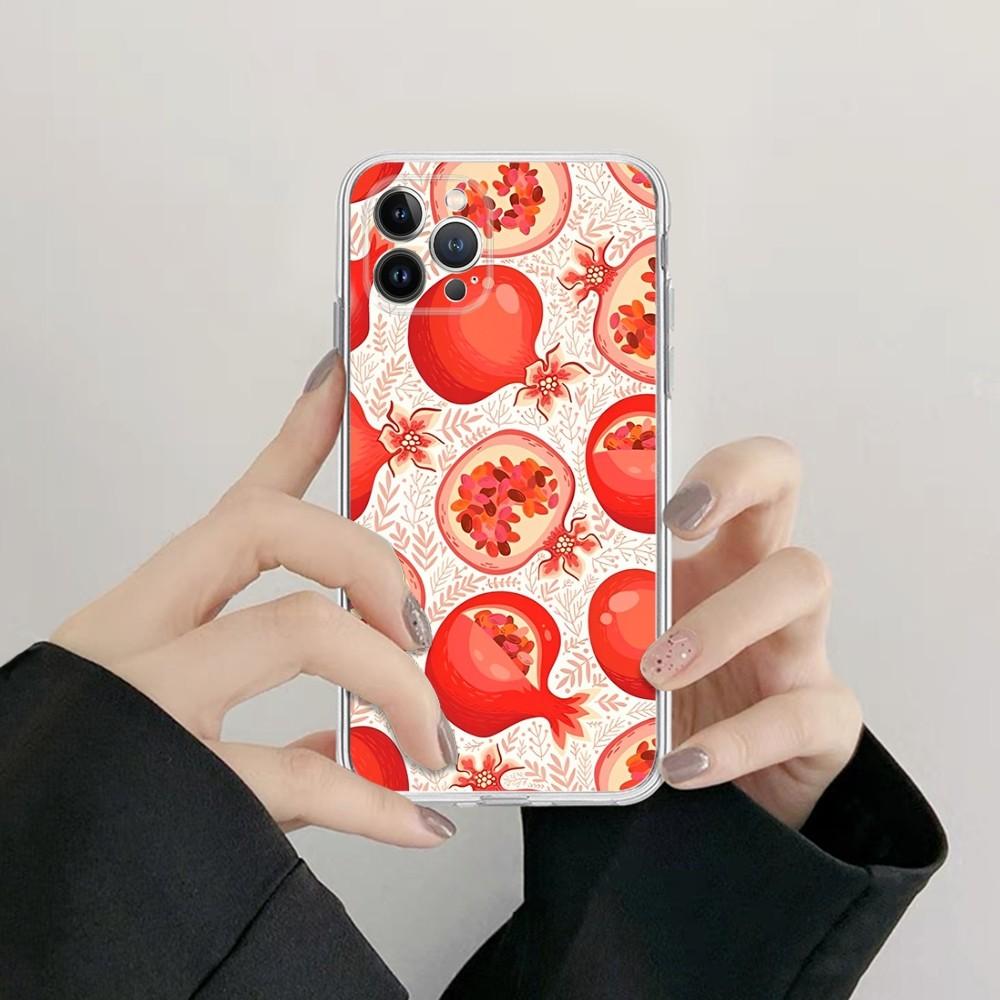 Red pomegranate Phone Case For iPhone XR X XS Max 14 13 Pro Max 11 12 Mini 6 7 8 plus SE 2020 Printing Cover