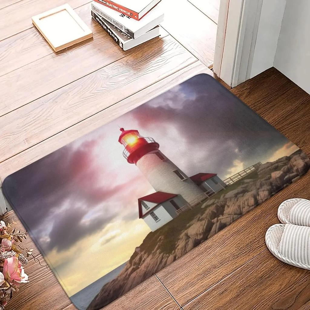 Lighthouse Painting Doormat Front Door Mat Non-Slip Welcome Mats Washable Floor Mat Indoor Outdoor Entrance Mat Floor Mat