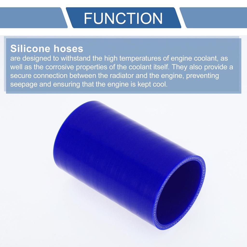 X AUTOHAUX Silicone Hose, Straight Silicone Tube, Blue, Length 3.9 Inches (100 Mm), Inner