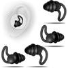 2 Pair of Side Sleeping Silicone Ear Plugs - Reusable and Washable Hearing Protection - Ideal for Snoring, Working, Sleeping, Traveling