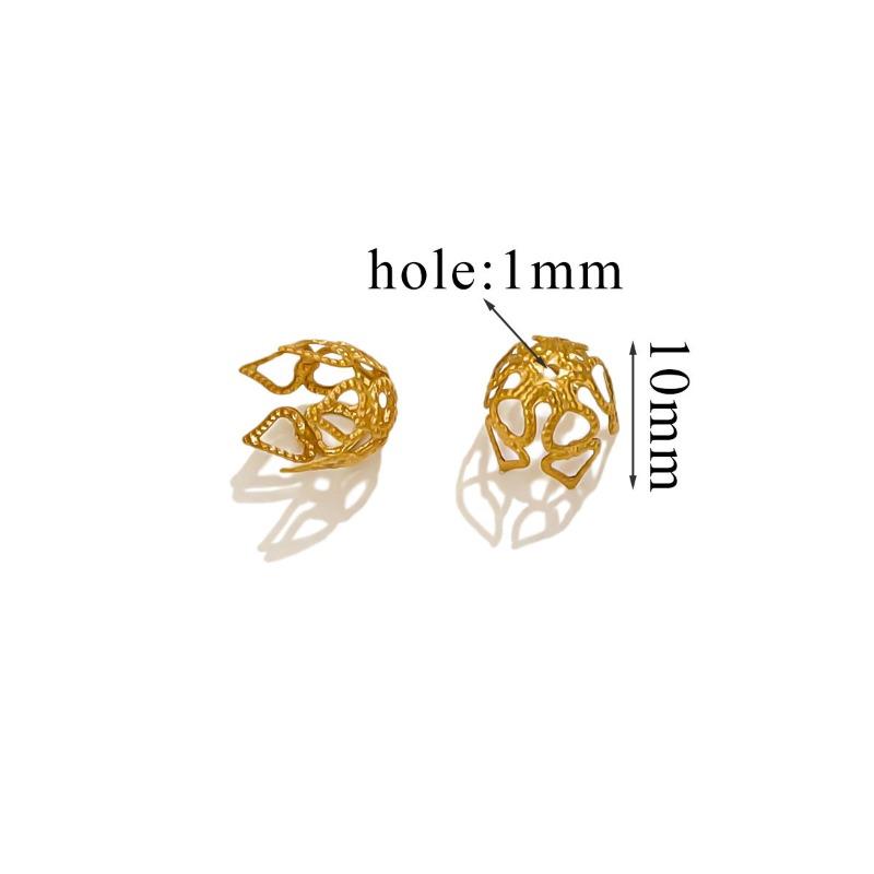 Stainless Steel Petal Bead Caps, Bead Caps with 18k Vacuum Plating, Diy Necklace Bracelet Jewelry