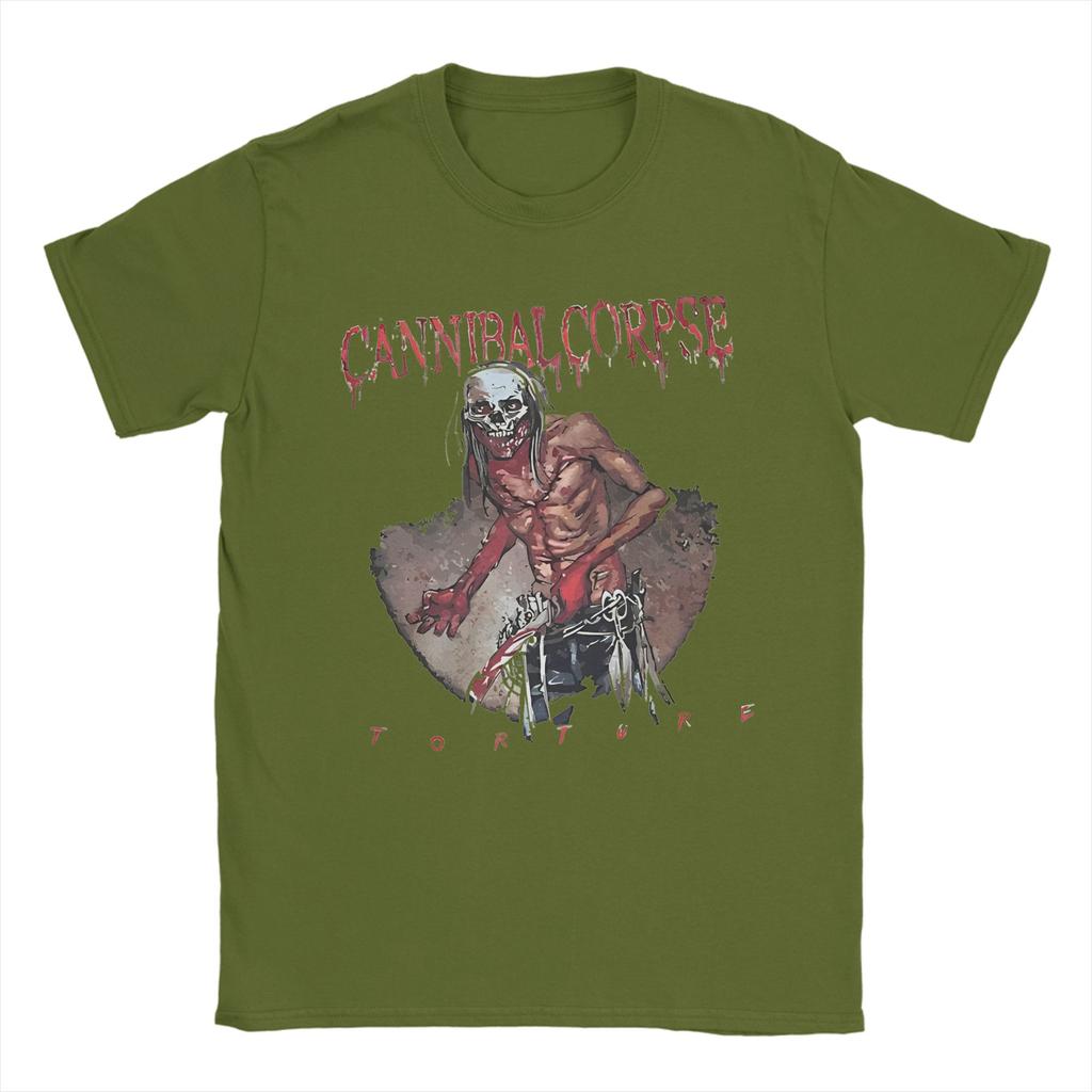 Men TShirt Cannibal Corpse Torture Vintage Cotton Tee Shirt Short Sleeve T Shirts Round Neck Tops Plus Size
