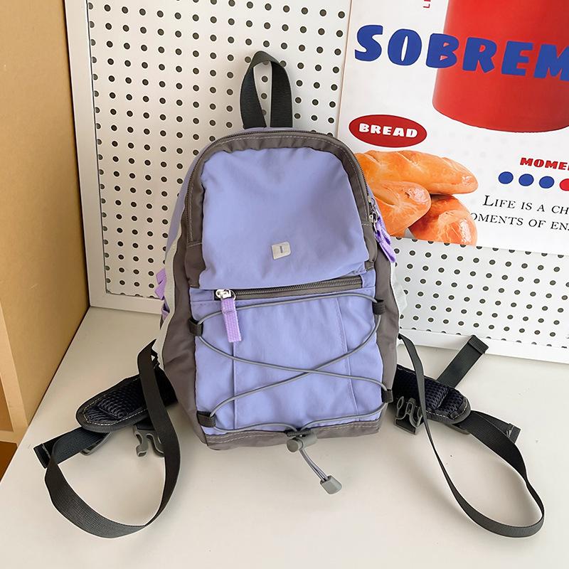 Outdoor Backpack Contrast Color Backpack Student Small Backpack Lightweight Travel Bag