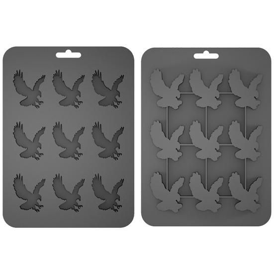 Silicone Eagle Ice Tray 9-Cavity Easy Release Chocolate Biscuit Mold DIY Creative Animal Shape Ice Cube Maker for Kitchen Baking