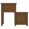 Bedside Table - Maison Exclusive - Solid Pine Wood - Honey Brown - 1 Drawer and Door 79.5x38x65.5 Cm