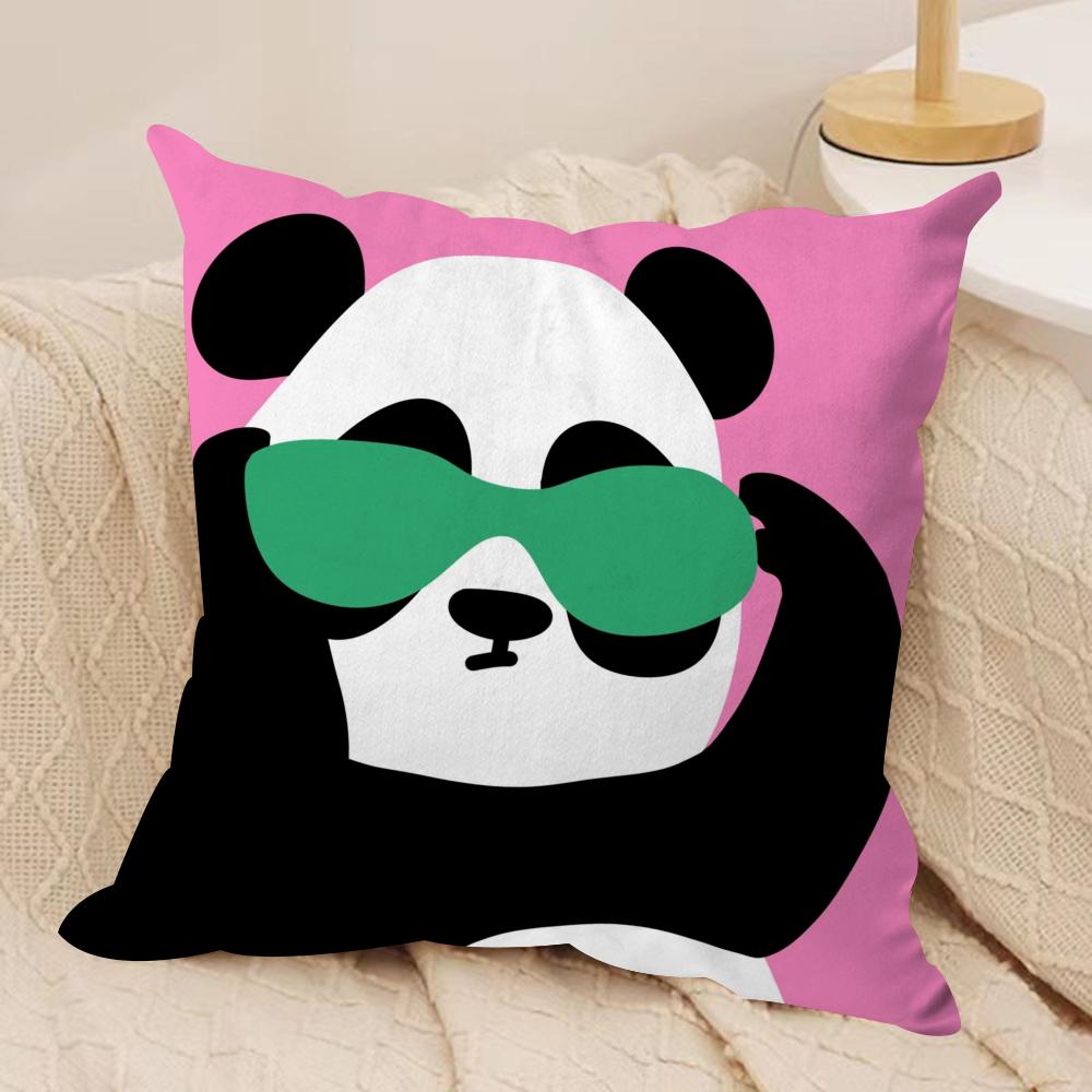 Cartoon Animal Cute Cushion Cover Silky Short Plush Double-Sided Printed Pillow Case for Sofa All Seasons Home Decor Gift
