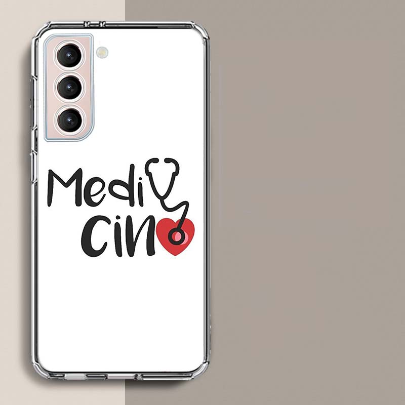Nurse Medical Stethoscope Phone Case For Samsung S25+ Edge Galaxy S24 FE S23 Ultra Capa Shell S22+ S21 Plus S20 FE Cover Silicon