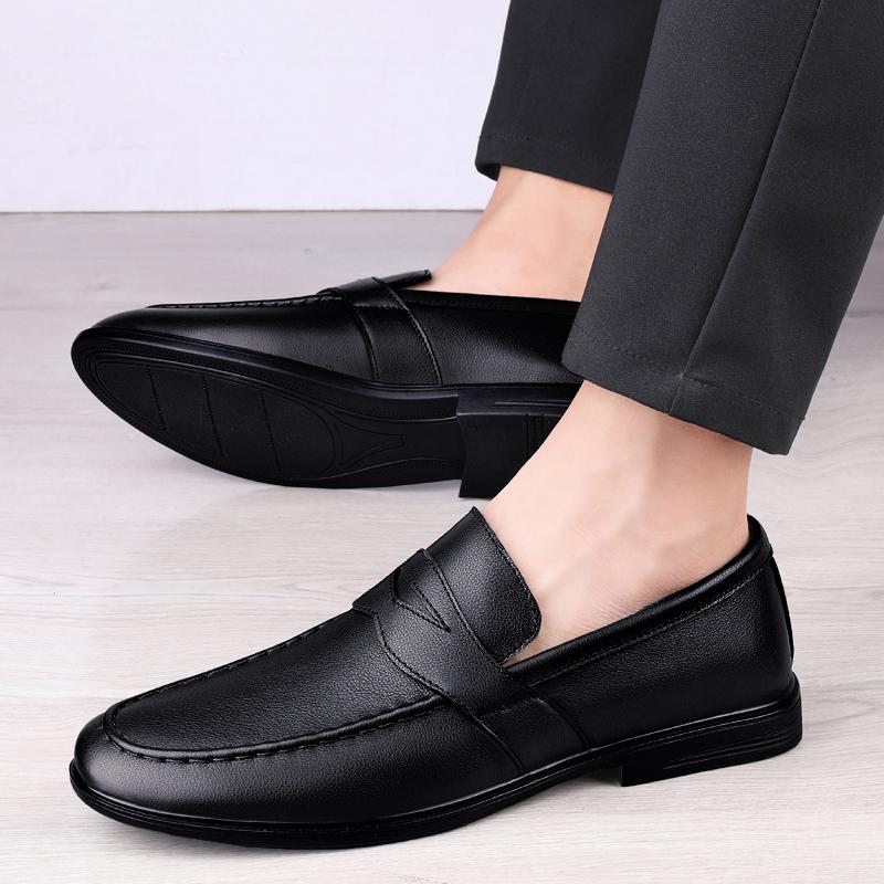 Spring Autumn Men Casual Loafers Soft Moccasins High Quality Genuine Leather Slip-on Men Shoes Black Driving Business Shoes