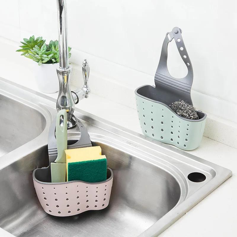 Sink Shelf Soap Sponge Drain Rack Bathroom Holder Kitchen Storage Suction Cup Kitchen Organizer Sink kitchen Accessories Wash