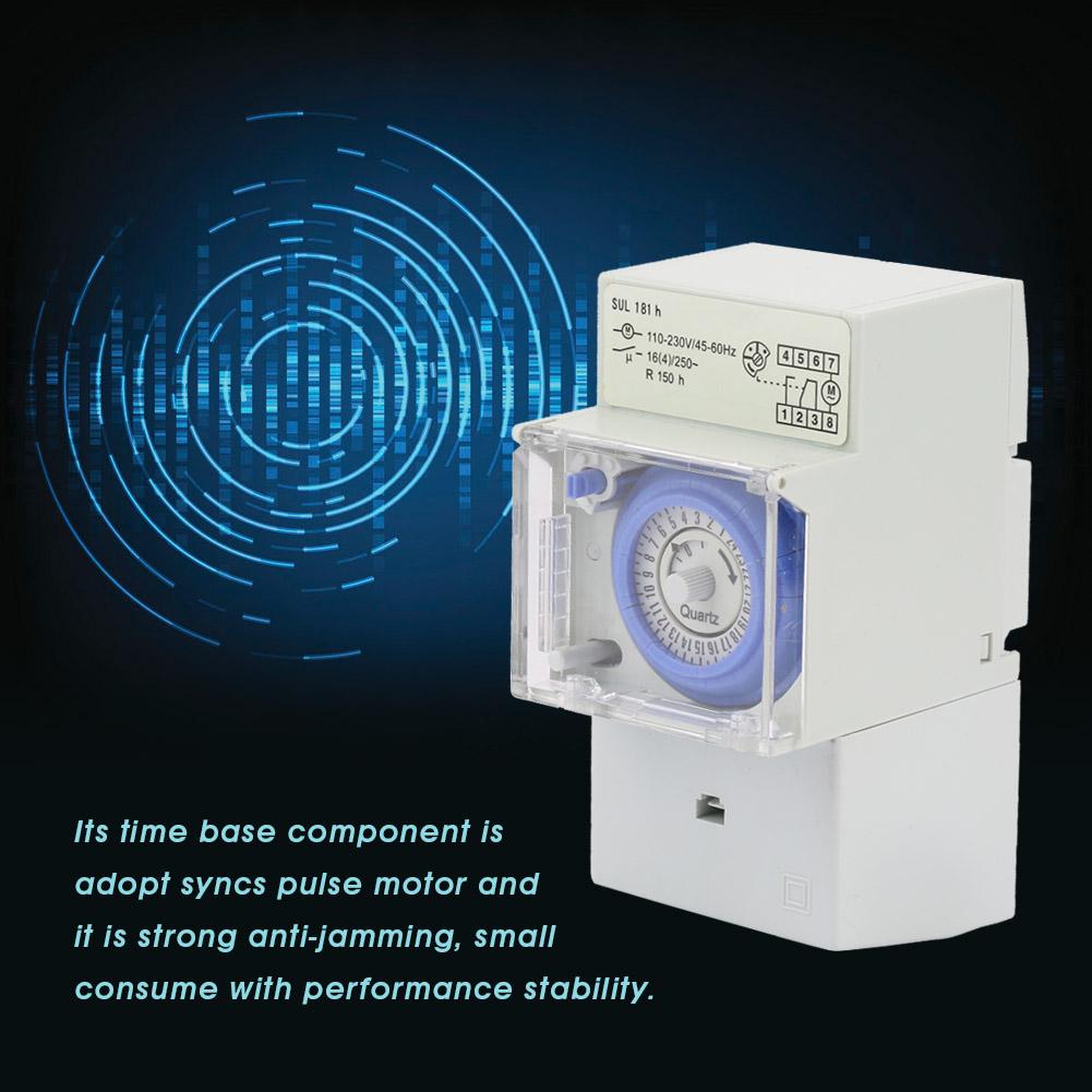 110 230v SUL181H 24 Hours Analog Mechanical Timer Manual Auto Controller Time Switch