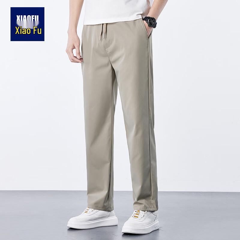 

Men s Summer Ice Silk Elastic Waist Casual Pants 3XL