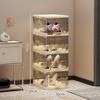 Clear Foldable Luxury Shoe Cabinet with Flip-Top Dustproof Design for Sneaker Storage