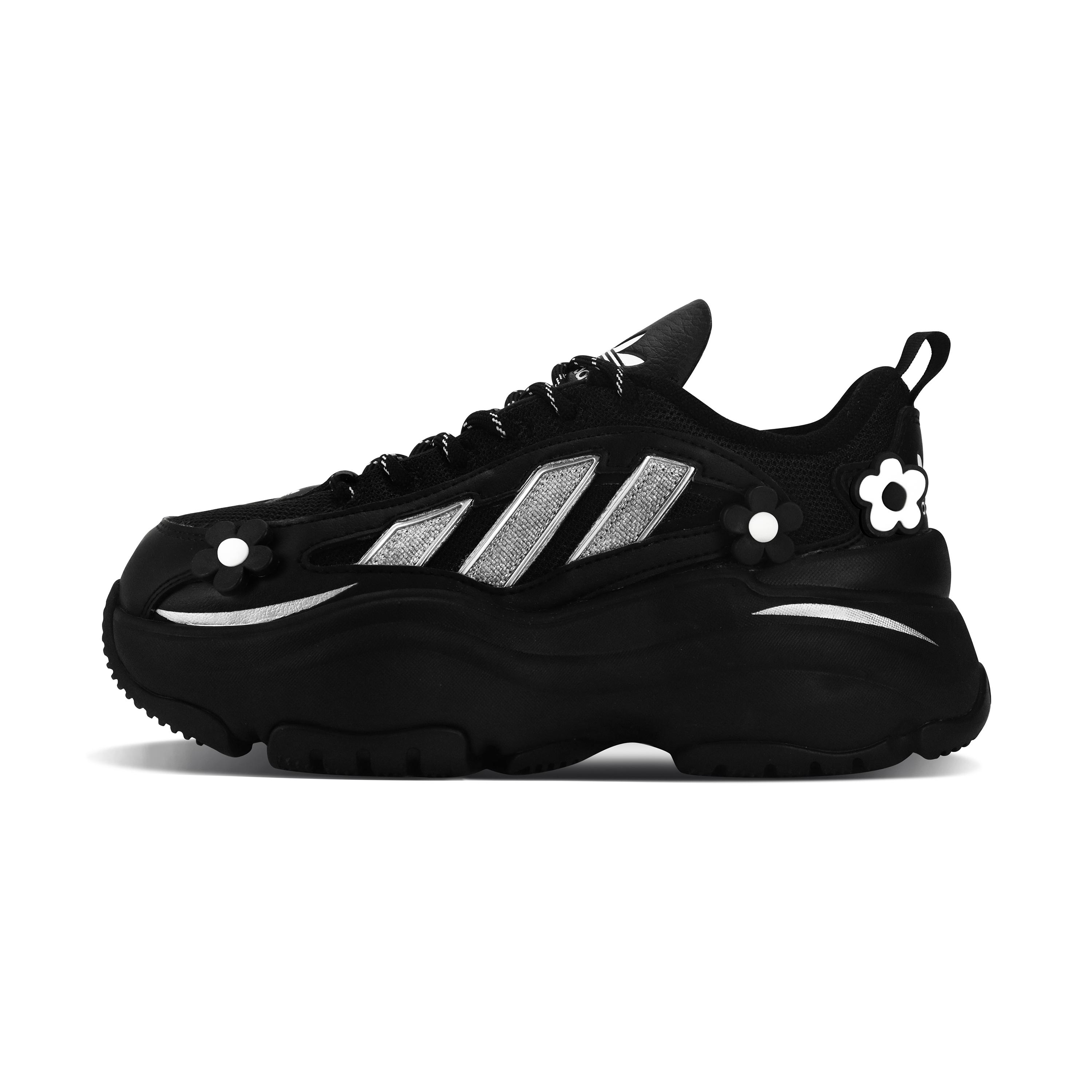 Adidas Originals OZGAIA Abrasion Resistant Abrasion Resistant Low top Chunky Sneakers Unisex Black Silver JQ4110(Team119-) 36