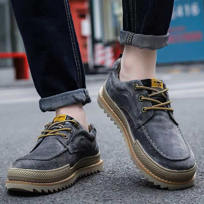 Summer Hot-Selling Cart Workwear Low-Top Casual Leather Shoes Genuine Leather Top Layer Outdoor Men'S Shoes Are Popular