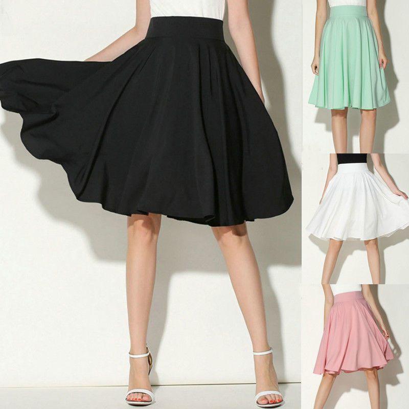 Premium Quality New Women Flared Knee Length Skater Skirt For Stylish Office Wear