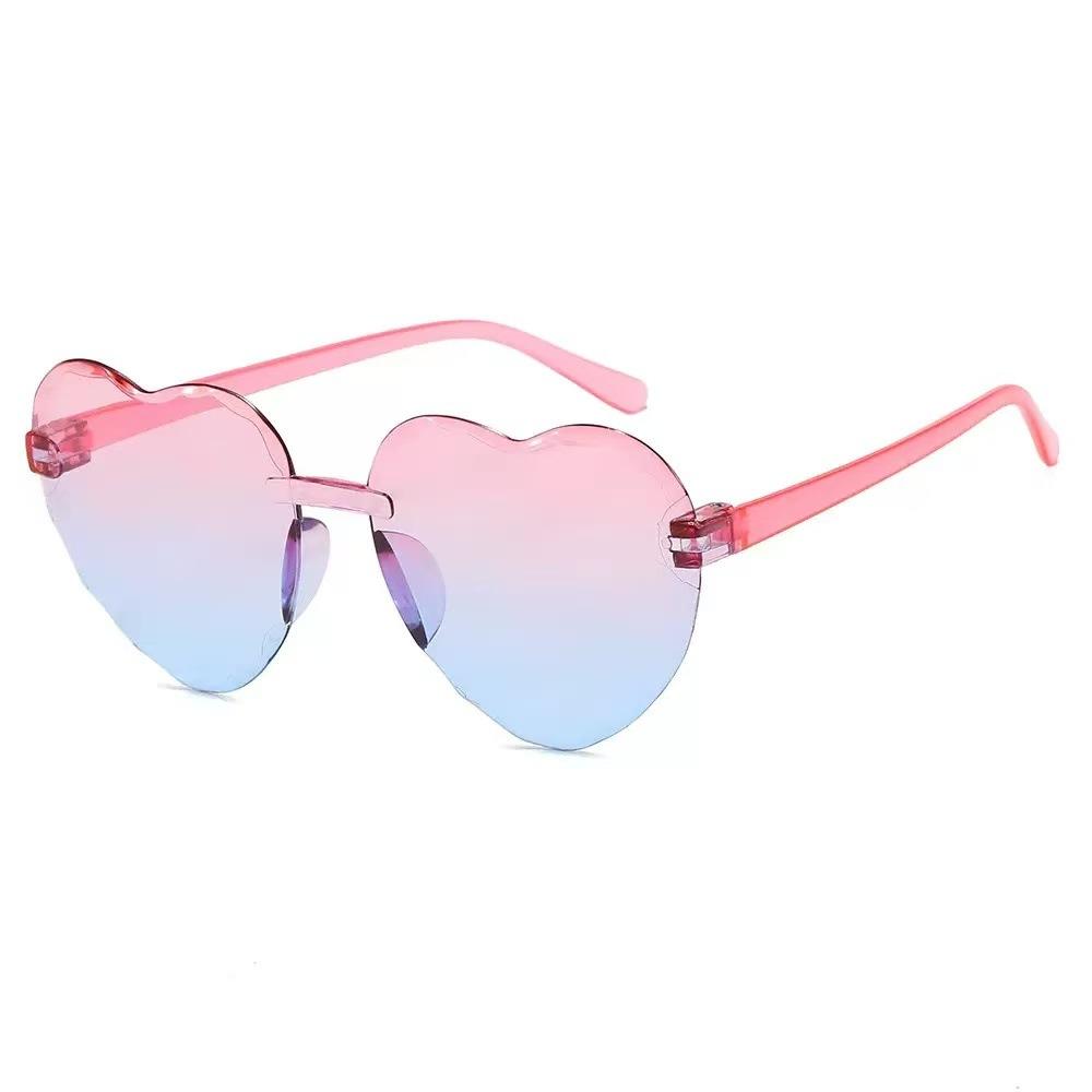 Occhiali da Sole a Forma di Cuore con Bordi in Cristallo per Bambini Protezione UV Montatura Leggera Design Durevole per Attività all'Aperto Occhiali per Bambini