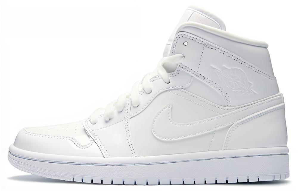Jordan Women's White 1 Mid Triple Bq6472-111 Cm
