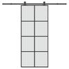 Vidaxl Sliding Door With Hardware, 90X205 Cm, ESG Glass And Aluminum