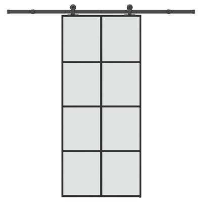 Vidaxl Sliding Door With Hardware, 90X205 Cm, ESG Glass And Aluminum