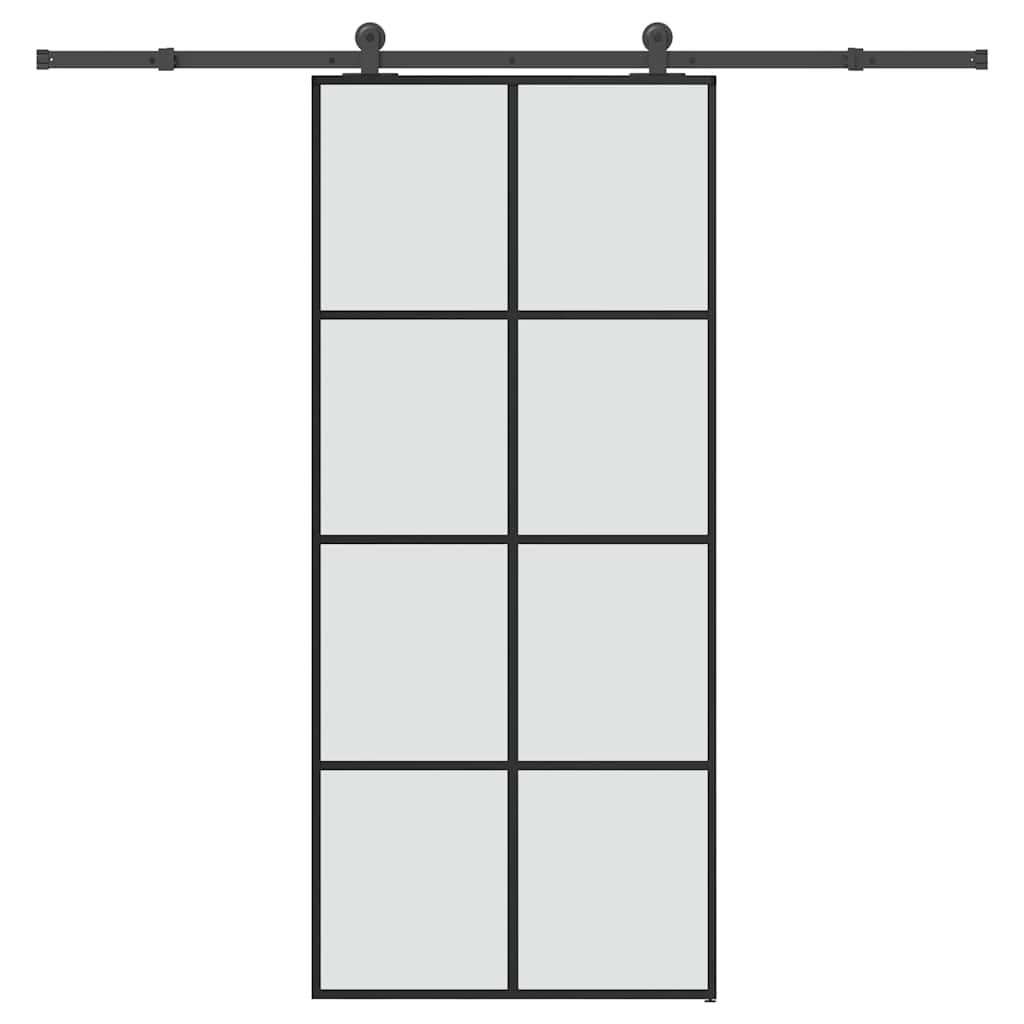 Vidaxl Sliding Door With Hardware, 90X205 Cm, ESG Glass And Aluminum