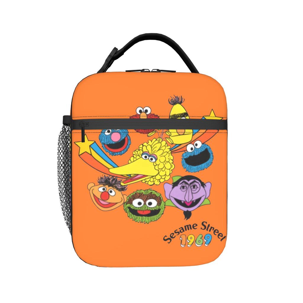 Custom Cookie Monster Thermal Insulated Lunch Bags Women Men Cartoon Portable Lunch Container for Outdoor Picnic Food Box