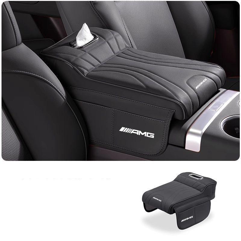 

Car Armrest Box Height Increase Pad with Storage Bag for Mercedes Benz A B C E S Class CLA CLS SLK GLA GLC GLB GLK AMG W204 W205 чёрный