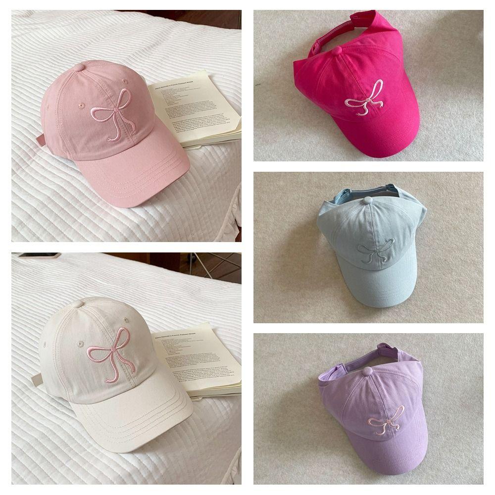 Cute Korean Style Half Empty Top Hat Shading Hat Bow Summer Kid Sunhat Anti-UV Sun Hat No Top Beach Hat Children's Visor Hat Boy