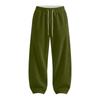 Pantalones de pana para hombre de cintura alta con bolsillos de corte holgado pierna recta ancha color casual