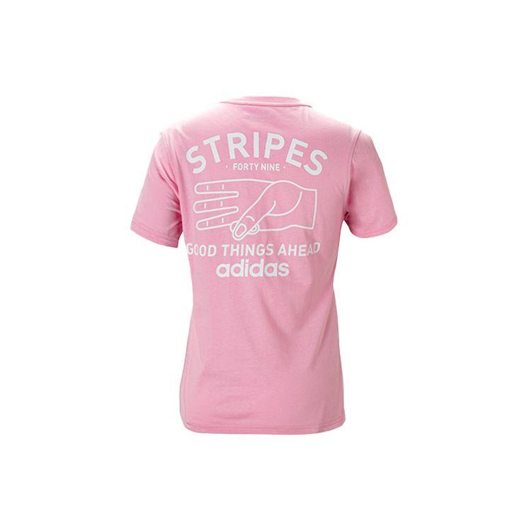 Adidas Casual Sports Training Crew Neck T-Shirt Women Tops Pink EA0330