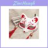 Bellissima Maschera Kitsune Dipinta a Mano con Design Anime Giapponese per Cosplay e Halloween