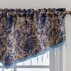 1PC Nuan Series Vintage Luxury Bead String Decorative Valance Jacquard Short Window Valance for Living Room Bedroom Home Decor