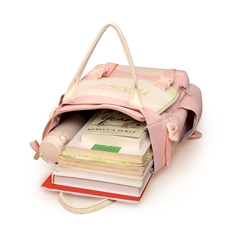 New high-value, fresh and sweet contrasting color splicing mini backpack level 1-3 student lightweight backpack