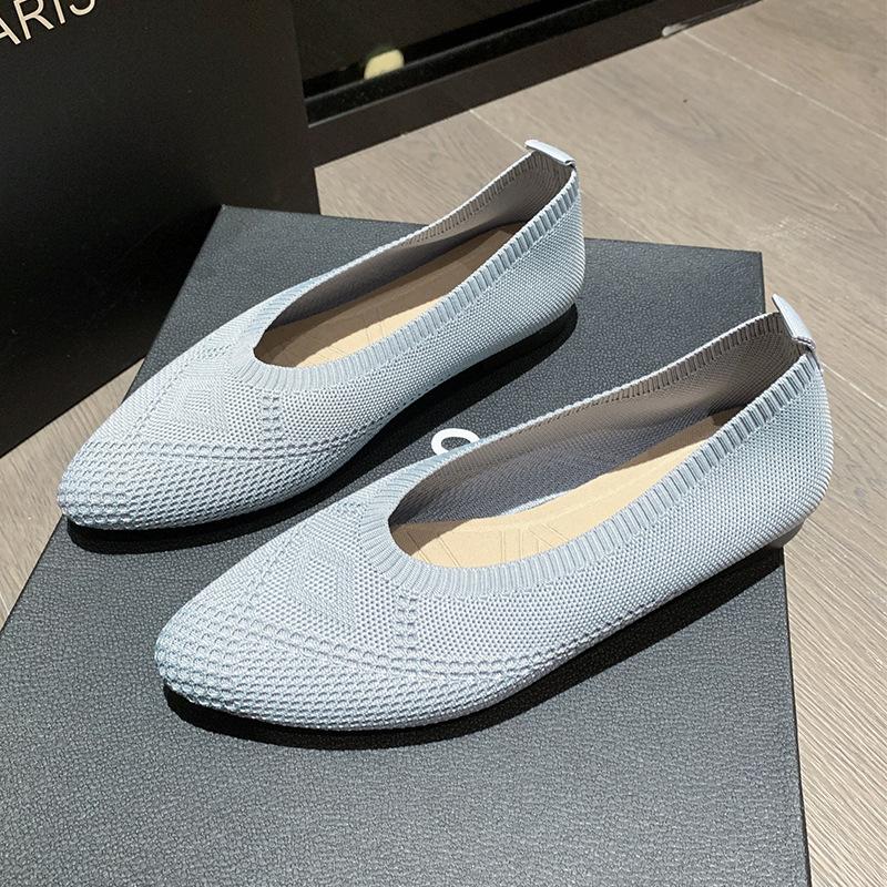 

Дышащие однобортные туфли с мягкой подошвой, женские, лето 2025, новые, остроносые, корейская версия, на плоской подошве, с летящей тканью, с мелким горлом, сетчатые туфли для бабушек 40 серый