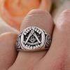 Original Design Freemason Logo Retro Thai Silver Unisex Rings Promotion Jewelry For Women Men Cheap Gifts