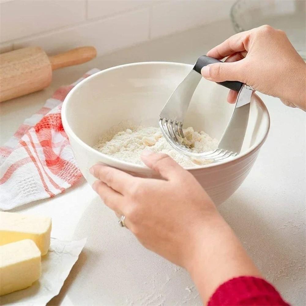 Ergonomic Handle Dough Blender Stainless Steel Dough Masher Flour Mixer Culinary Baking