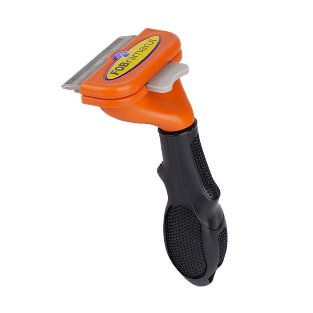 

Stainless Steel Head Dog Hair Comb Fine Comb Teeth Cat Dog Grooming Comb Cats Orange-M