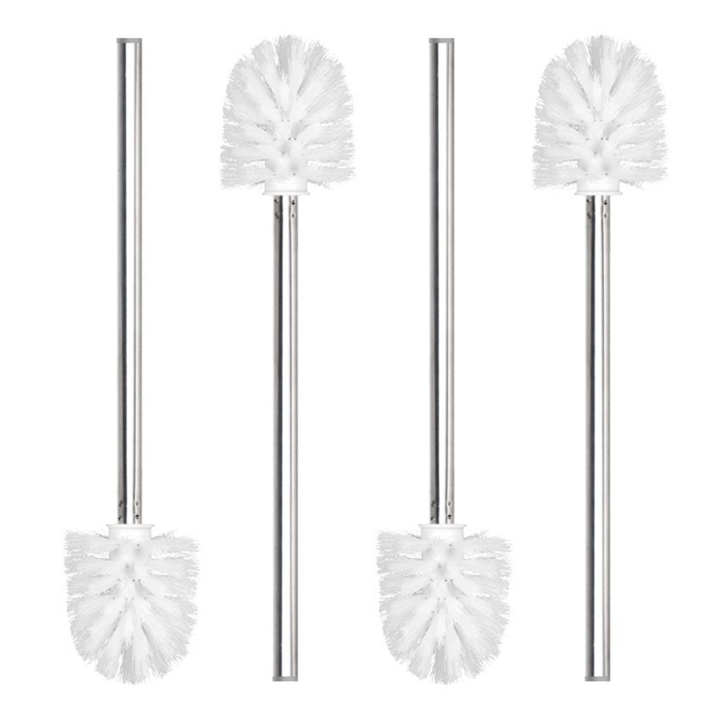 4Pcs Stainless Steel Handle Toilet Brush Bathroom Toilet Cleaning Replacement Brush Toilet Bowl Cleaner Tool Enduring