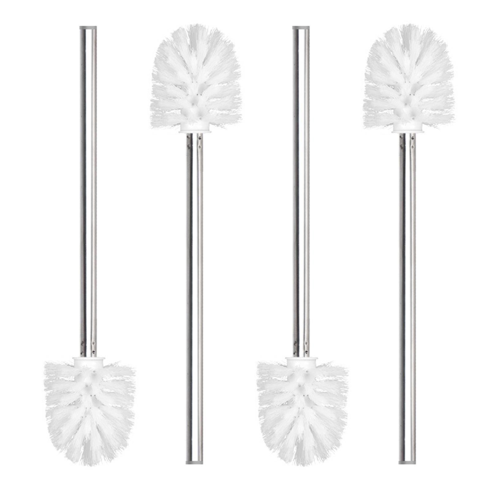 

4 шт. Ручка из нержавеющей стали Туалетная щетка Щетка для чистки туалета в ванной Сменная щетка Инструмент для чистки унитаза Долговечный белый
