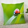 Natural Ladybug Pattern Pillowcase Home Room Decoration Office Chair Living Room Sofa Cushion Cover Peach Skin Pillowcase