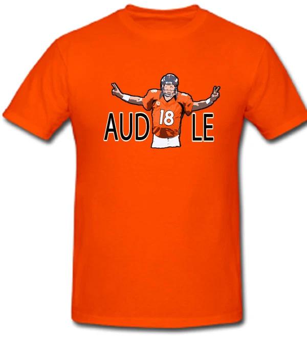Peyton Manning Denver Broncos  Audible  Jersey T-shirt Shirt ORANGE M