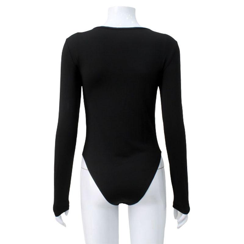 Mocktryck för kvinnor Mode Turtle Neck Toppar Långärmad Bodysuit Jumpsuit